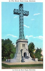 Vintage Postcard The Montreal Cross Historical Landmark Montreal Canada