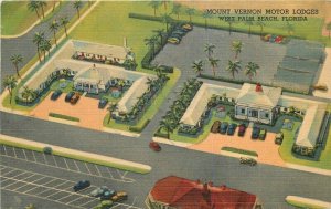 West Palm Beach Florida Mt Vernon Lodges Birdseye Teich Postcard 21-14294
