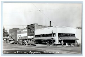 c1940's Business District Schultz Bros Co. Nappanee IN RPPC Photo Postcard 