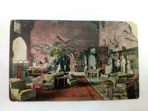 Vintage Postcard Warwick Castle The Great Hall Inside Castle Scene