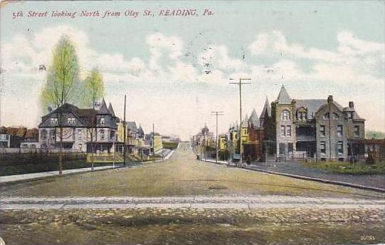 Pennsylvania Reading 5th Street Looking North From Oley Street 1907