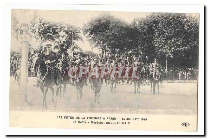 The celebrations of victory in Paris July 14, 1919 Old Postcard The parade Ma...