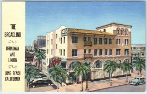 LONG BEACH, California  CA   Roadside  THE BROADLIND  c1950s Linen  Postcard