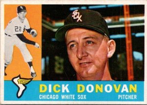 1960 Topps Baseball Card Dick Donovan Chicago White Sox sk10529