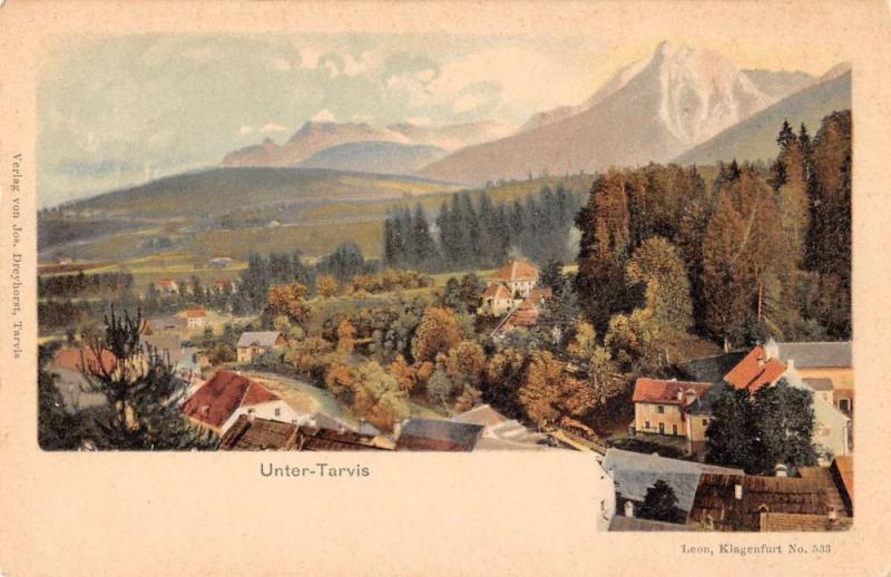 Unter-Tarvis Austria birds eye view mountainous region antique pc Z17468