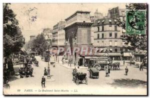 Paris Old Postcard Boulevard Saint Martin