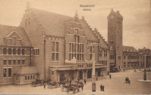 Netherlands Maastricht Station Railway Station Vintage Postcard 07.53