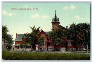 c1910 Faxton Hospital Building Trees Utica New York NY Vintage Unposted Postcard 