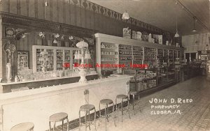 IA, Eldora, Iowa, RPPC, John D. Reed Pharmacy Interior, Soda Fountain, Photo