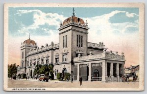 GA Savannah Georgia Union Depot c1920 Postcard C32