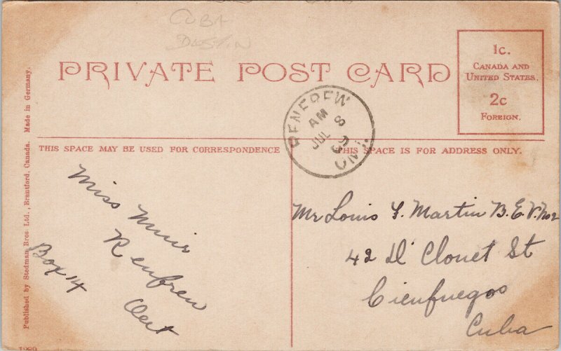 Mohawk Lake at Mohawk Park Brantford Ontario c1909 Postcard E68