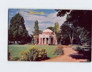 Postcard The West Front, Monticello, Charlottesville, Virginia