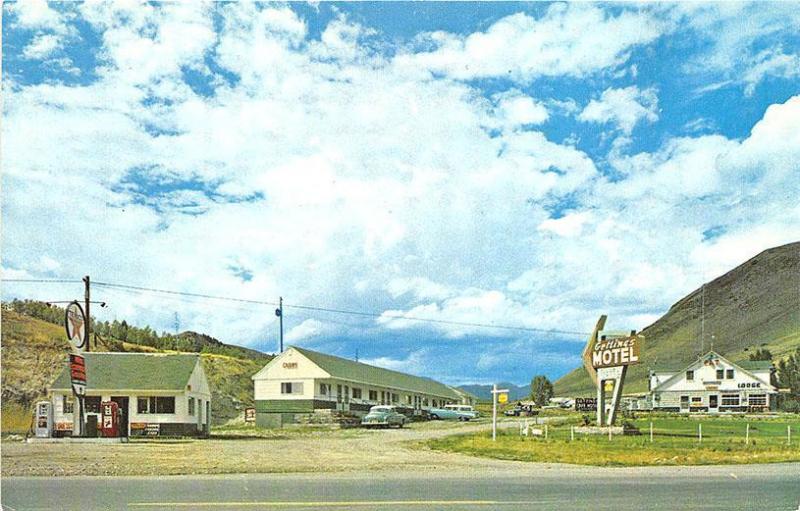 Jackson WY Gettings Motel Texaco Gas Station Postcard