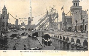 Shooting the Chutes Coney Island, NY, USA Amusement Park Unused paper wear on...