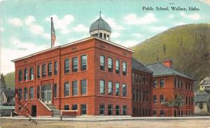 F27/ Wallace Idaho Postcard 1909 Public School Building
