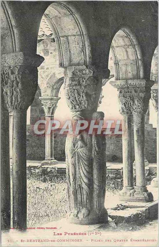 Old Postcard St Bertrand de Comminges Pillar Four Evangelists