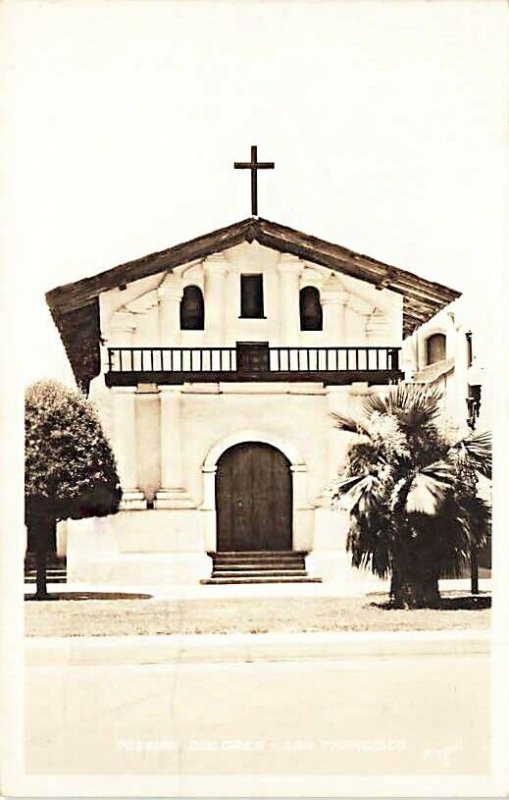 San Fransisco CA  Mission Dolores Church Real Photo Postcard