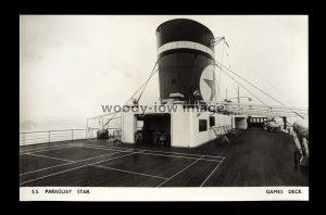 LS2402 - Blue Star Line Liner - Paraguay Star , Games Deck - postcard