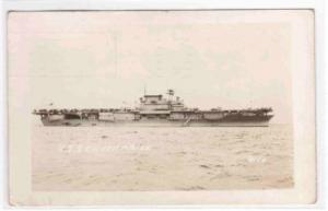 USS Enterprise US Navy Aircraft Carrier 1941 RPPC pc