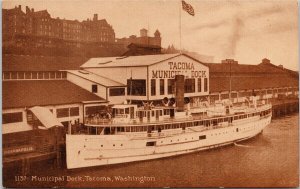 Tacoma WA Municipal Dock Boat 'Indianapolis' Ship Unused Mitchell Postcard G93