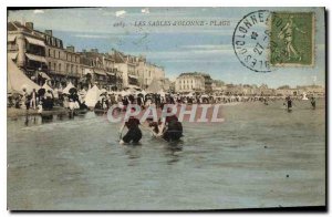 Old Postcard Les Sables d'Olonne Beach