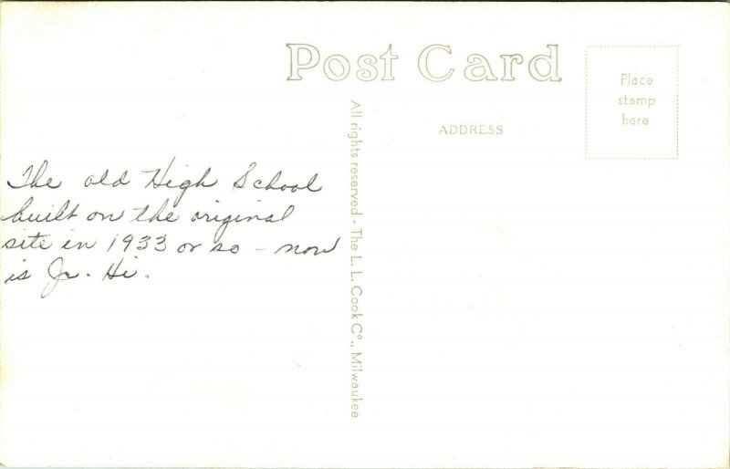 Vtg Postkarte 1950s RPPC Charles Stadt, Iowa Ia - High School Unp