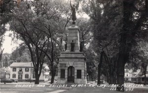 RPPC,  Soldiers and Sailors Mem. , Princeton, IL, Msg to Young,  Old Post Card
