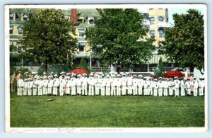 ROCKLAND BREAKWATER, Maine ME ~ Hotel Samoset CADDIE BOYS 1913 Postcard