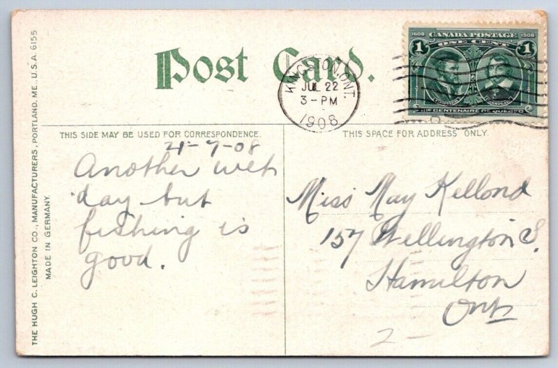 View From Echo Lodge, Thousand Islands New York, Antique 1908 Postcard