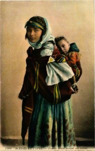 CPA AK Femme Arabe portant son enfant ALGERIE (831896)