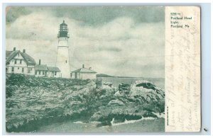 1906 Portland Head Light Lighthouse Exterior Portland Maine ME Vintage Postcard