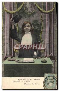 Postcard Old Lawyer Judge Justice Fancy Children