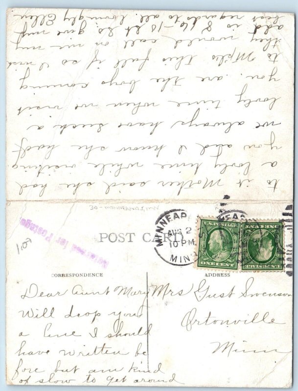 Minneapolis Minnesota MN Postcard Minehaha Falls Waterfall c1910's Antique