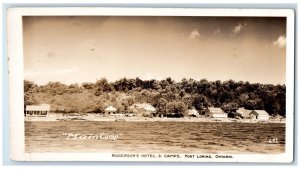 Port Loring Ontario Canada Postcard RPPC Photo Rogerson's Hotel & Camp 1950