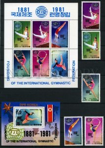 003814 KOREA Gymnastic set+sheet+S/S MNH#3814