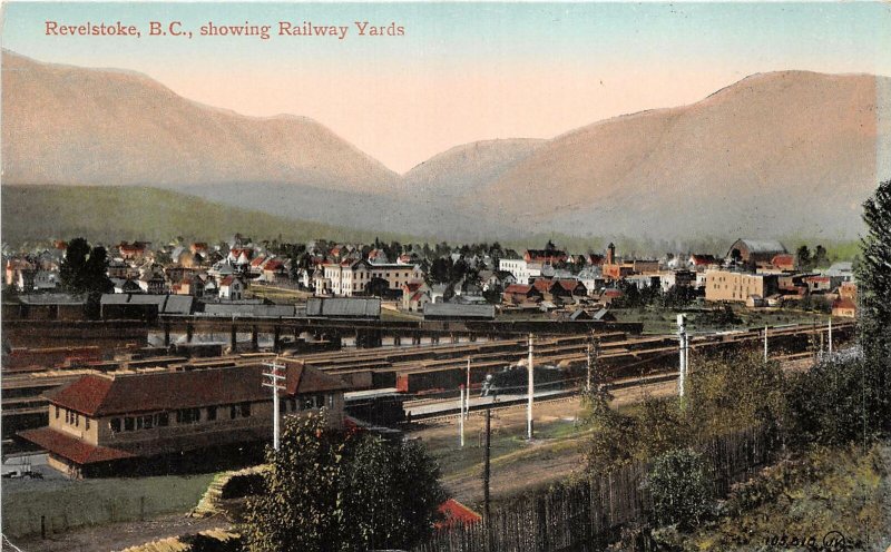 US5609 revelstoke bc showing railway yards  canada