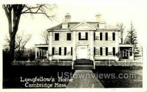 Real Photo - Longfellow's Home - Cambridge, Massachusetts MA  