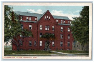 1923 International College Exterior Scene Springfield MA Posted Vintage Postcard