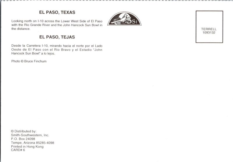 Continental Postcard El Paso, Texas Aerial View CF1