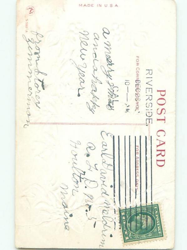 Divided-Back NEW YEAR SCENE Great Postcard AA2037