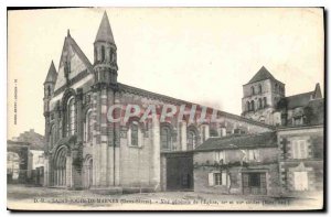 Postcard Old Saint Jouin de Marnes Deux Sevres general view of the church XI ...