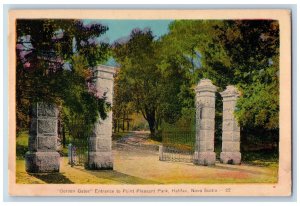 Halifax Canada Postcard Golden Gates Entrance to Point Pleasant Park c1940's