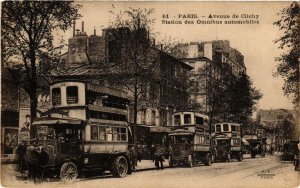 CPA PARIS Avenue de Clichy Station des Omnibus (574518)