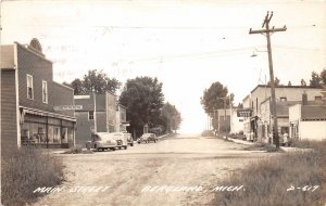 G89/ Bergland Michigan RPPC Postcard 1941 Main Street Rosberg Store