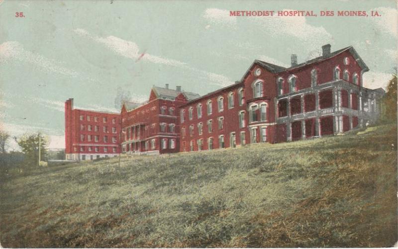 Methodist Hospital - Des Moines, Iowa - pm 1908 - DB