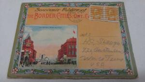 The Border Cities Ontario Canada Scenic Views Antique Postcard Folder J44647