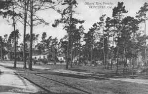 Officers' Row, Presidio, Monterey, California c1910s Vintage Albertype Postcard