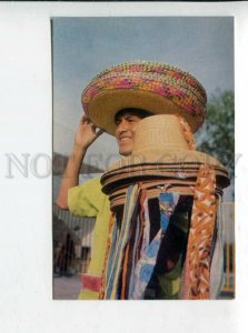 431322 MEXICO Olympiad seller sombrero 1970 year russian postcard