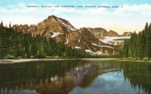 Grinnell Glacier Josephine Lake Glacier National Park Montana Vintage Postcard