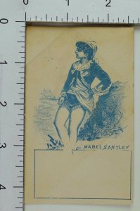 Victorian Trade Card Lovely Actress Mable Santley Beach Scene Image F68